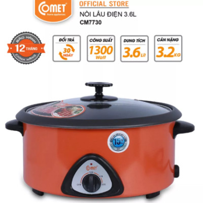 Nồi Lẩu Điện Comet CM7730 - Hàng Chính Hãng