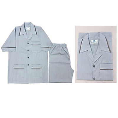 Bộ Pyjama HUONGTAM Kate  tay ngắn nam cao cấp(PNK02N18). Chất liệu Kate loại tốt:  mềm mại, thoáng mát, không phai màu.