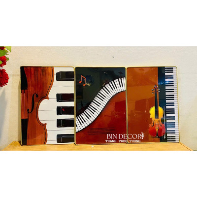 (ẢNH THẬT) Tranh treo tường âm nhạc 25 trang trí decor kèm đinh treo