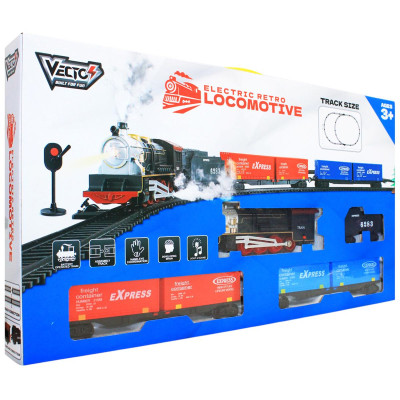 Bộ Đồ Chơi Lắp Ráp Đường Ray Và Tàu Lửa Retro Chạy Pin - Vecto VT22832