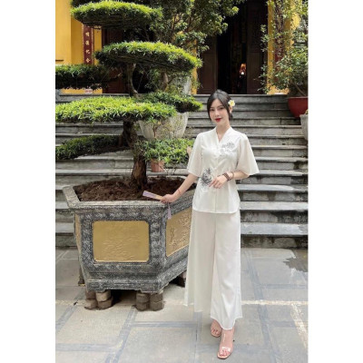 Đồ Lam Đi Chùa Mẫu Hoa Cúc