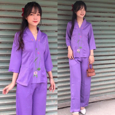 ĐỒ LAM ĐI CHÙA Sen Lụa Pháp Cao Cấp