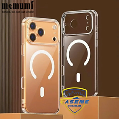 Ốp lưng Memumi Glitter trong suốt từ tính bảo vệ camera cho iPhone Air, iPhone 17, iPhone 17 Pro, iPhone 17 Pro Max Siêu mỏng 0.3mm, hít nam châm chắc chắn - Hàng Nhập Khẩu