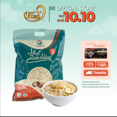 Hạnh nhân tươi cắt lát FAMINUTS bịch 1kg làm bánh, nấu chè khúc bạch