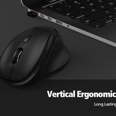 Chuột Không Dây MicroPack MP-V01W Kiểu Dáng Công Thái Học Cho Tư Thế Cầm Tay Thoải Mái Tiết Kiệm Pin 1600DPI Hàng Chính Hãng