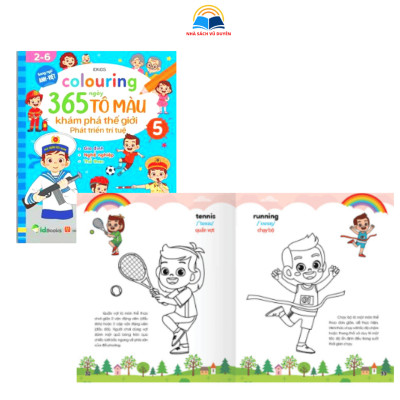 Sách - Colouring 365 Ngày Tô Màu Khám Phá Thế Giới Phát Triển Trí Tuệ - Dành Cho Bé 2-6 Tuổi