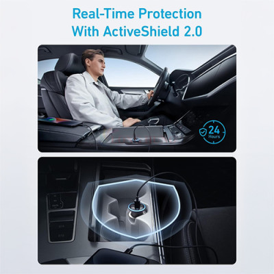 Cốc sạc xe hơi Anker Dual-Port High Speed 1USB 1Type-C 52.5W A2735 - Hàng chính hãng