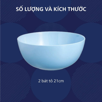 Bát tô canh thủy tinh Luminarc Diwali màu xanh dương 21cm P2614 | Hàng chính hãng