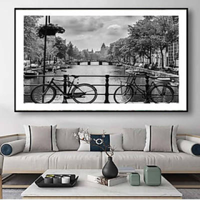 (HCM)Tranh treo tường phong cảnh hiện đại trắng đen trang trí phòng khách, nhà hàng, khách sạn