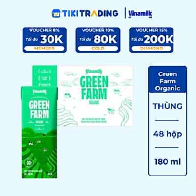 Thùng 48 hộp Sữa Tươi Tiệt Trùng Vinamilk Green Farm Organic 180ml