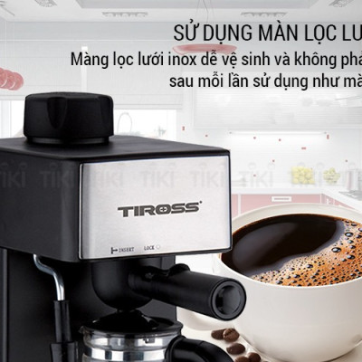 Máy pha cà phê Espresso Tiross TS621 - Hàng Chính Hãng - Bảo Hành 12 Tháng