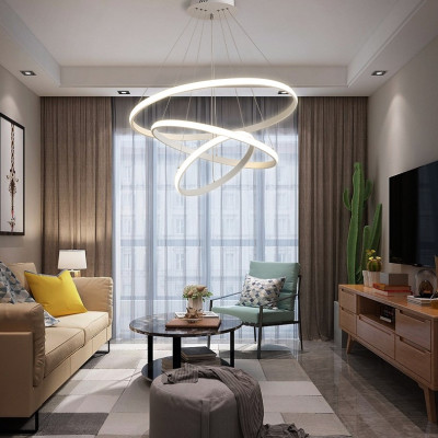 Đèn thả 3 vòng OCTIMUS 3 chế độ màu ánh sáng trang trí nội thất, sang trọng.