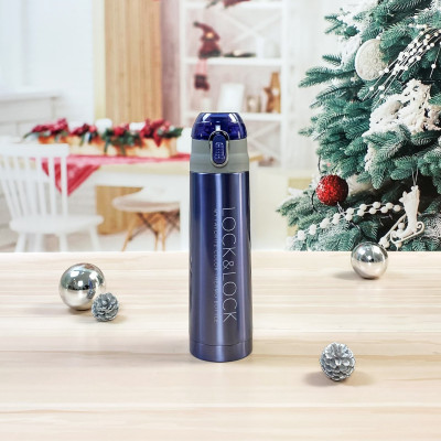 Bình giữ nhiệt LocknLock LHC6800FU, 500ml ,nút bấm tiện lợi, coating phủ đồng - Hàng chính hãng