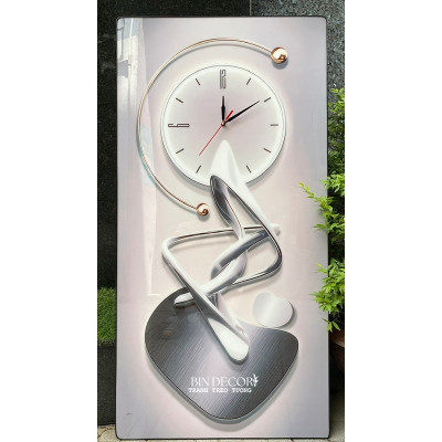 (ẢNH CHỤP THẬT) Tranh đồng hồ treo tường họa tiết sang trọng trang trí phù hợp mọi không gian