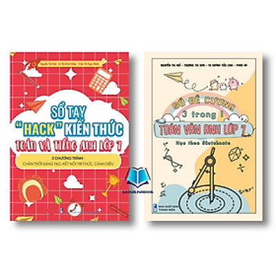 Sách - Combo Sổ Tay Hack Kiến Thức Toán Anh 7 & Đề Cương Toán Văn Anh 7 SKETCHNOTE (WU)
