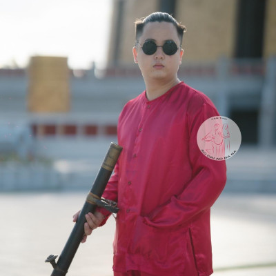 BIGSIZE BỘ BÀ BA NAM PHI BÓNG ĐỎ ĐÔ - Áo bà ba Cần Thơ