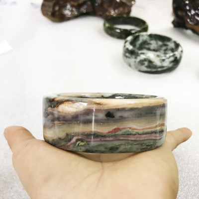 Vòng tay vuông cẩm thạch cho nam bản cao từ 2.5 đến 3cm 