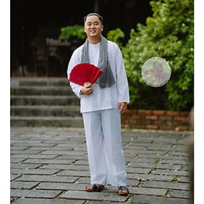 BIGSIZE Bộ bà ba kate trắng - Bộ bà ba Bigsize- may sỉ bà ba toàn quốc - May bộ bà ba theo yêu cầu