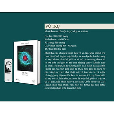 (Ấn bản đặc biệt kỷ niệm 20 năm Nhã Nam) VŨ TRỤ – Carl Sagan - Nhã Nam