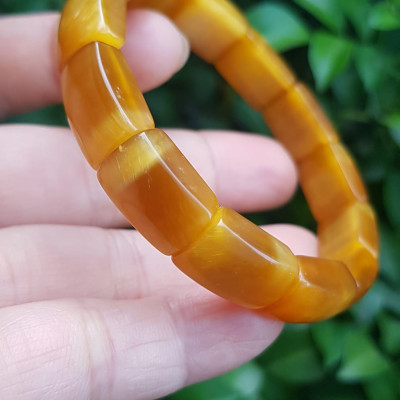 ️️Vòng nữ đá mắt hổ bản khúc đẹp vàng tươi tự nhiên Size vòng freesize tầm Ni 53mm x cao 10mm x dầy 7mm Hợp mệnh kim mệnh thổ mệnh Thủy đeo may mắn xinh đẹp ạ