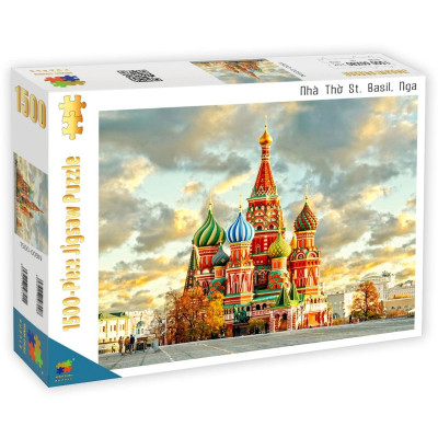 Bộ Tranh Ghép Hình Minh Châu - 60 x 80 cm (1500 Mảnh Ghép) - Nhà Thờ St. Basil Nga