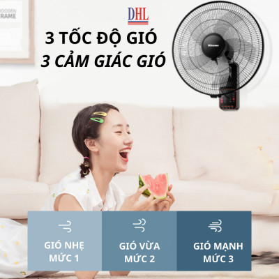 Quạt treo tường điều khiễn từ xa remote Mitomo FTT-60AE hàng chính hãng