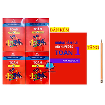 Sách - Combo 4c Hướng dẫn học toán + hướng dẫn giải chi tiết toán lớp 1 ( mới nhất )