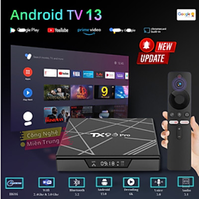 Android Tivi Box Q Pro (TX9)- Ram 8G/128G - Bluetooth - Netflix - Remote Tìm Kiếm Giọng Nói - Hỗ trợ tivi,màn hình máy tính, máy chiếu - Hàng Nhập Khẩu