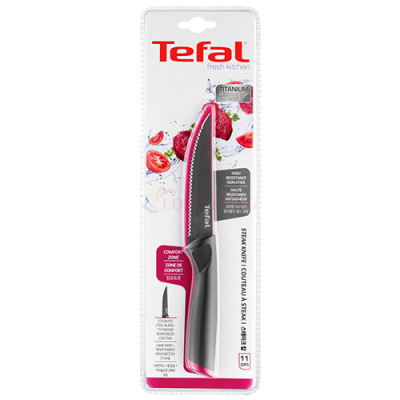 Dao răng cưa thái thịt bò Titanlum Tefal Fresh Kitchen 11cm K1220805 - Hàng chính hãng