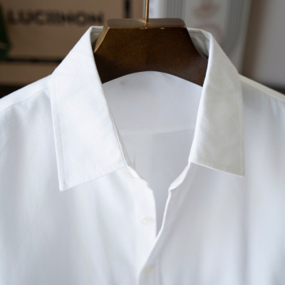 Áo sơ mi nam dài tay trơn cổ bẻ basic vải Linen sợi tự nhiên mềm mát