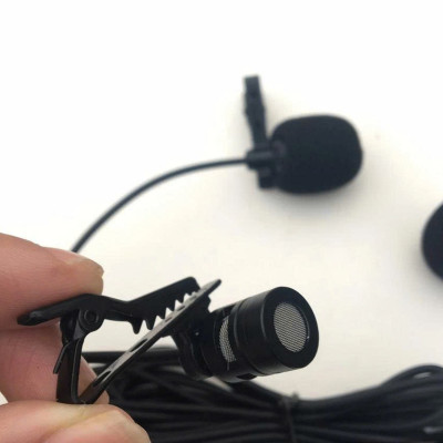 Cặp micro cài áo cho Camera, Gopro, Smartphone Micro kẹp áo thu âm đôi dùng cho điện thoại, laptop, máy tính bảng - Hàng Nhập Khẩu