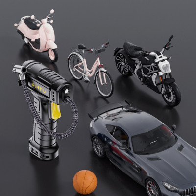 Máy bơm lốp cầm tay cho xe hơi, xe máy sạc pin không dây cầm tay dễ dàng tiện lợi đa năng (Tặng kèm quà ngẫu nhiên)