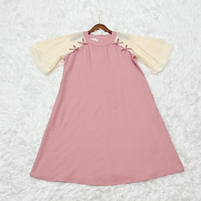 Đầm bầu thiết kế kiểu Áo dài cách tân Chất Cotton Lạnh đính nơ xinh xắn, thanh lịch