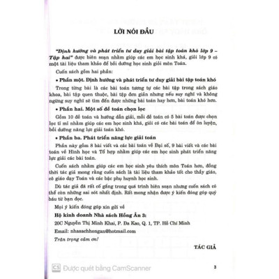 Sách - Định hướng và phát triển tư duy giải bài tập Toán khó lớp 9 (bồi dưỡng học sinh giỏi) ha