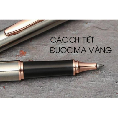 Bút Ký Cao Cấp Pentel K600-PG Ngòi 0.7mm Mực Xanh | Mạ Vàng 14 Kara | Vò Bằng Thép Không Gỉ