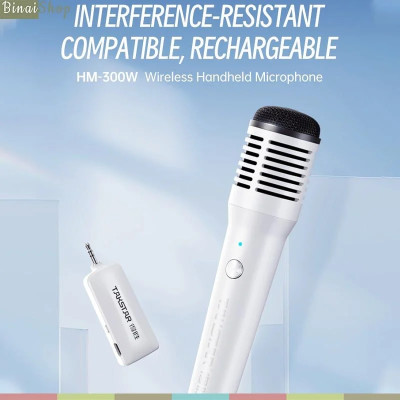 Takstar HM-300W - Micro Cầm Tay UHF, Pham Vi Thu 40m Dùng Cho Hát Karaoke, Giảng Dạy, Hướng Dẫn Viên   - Hàng chính hãng