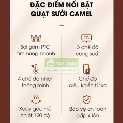 Máy sưởi ấm phòng ngủ, quạt sưởi gốm cho phòng 25m2, máy sưởi mini nóng nhanh an toàn cho trẻ em - Hàng chính hãng