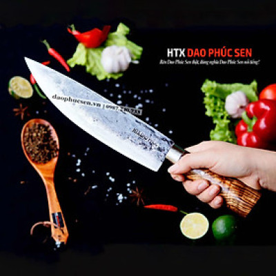 Dao Phúc Sen - Dao Bầu Dài Cán Gỗ Cẩm G12