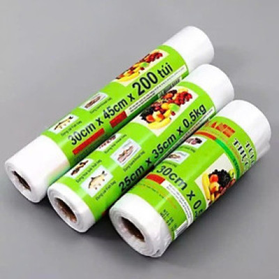 Combo 6 cuộn TÚI ĐỰNG THỰC PHẨM tự phân hủy sinh học 1,8kg ( 3 kích thước tiện lợi)