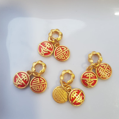 Phụ Kiện Nữ Charm vòng đeo tay xinh  Hình 2 đồng tròn đỏ kiểu may mắn các chị em phối vào vòng tay của mình ạ  Size đồng tròn kiểu size ngang 10mm x dầy 2mm ạ