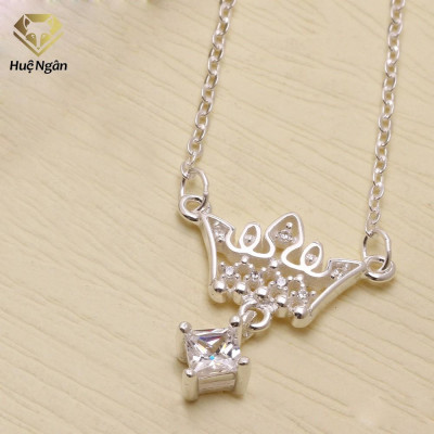 Dây chuyền bạc Ý 925 Huệ Ngân- Vương miện PP1486