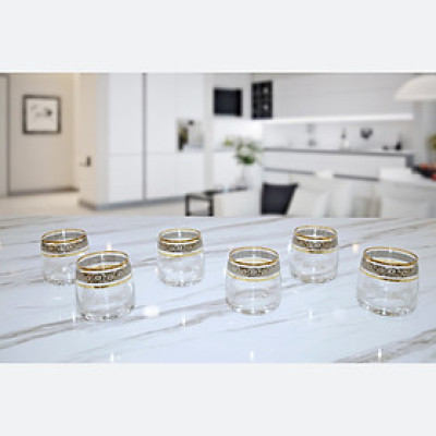 Bộ ly pha lê Tiệp cao cấp BOHEMIA 1168 họa tiết dây hoa mạ Platin, xuất xứ Cộng hòa Séc, kiểu dáng sang trọng, hiện đại - Hàng chính hãng