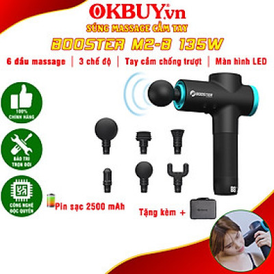 Súng massage cầm tay cao cấp công nghệ Ai Booster M2 - 6 đầu, 3 chế độ mát xa