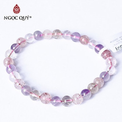 Vòng tay đá Super Seven size hạt 7mm - Ngọc Quý Gemstones