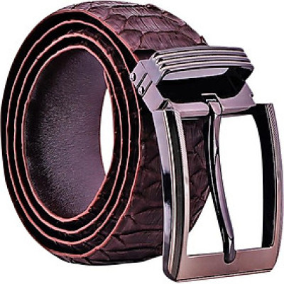 Thắt Lưng Nam Da Trăn VIP Bản Lớn Đầu Kim Huy Hoàng HT4338 - Nâu