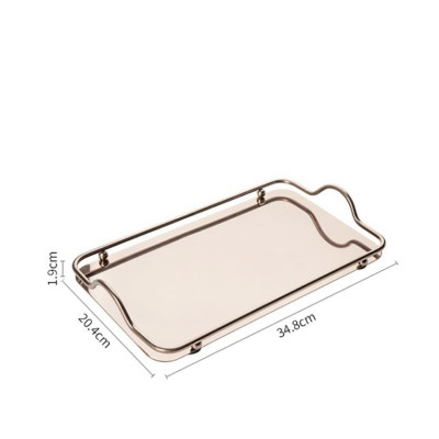 Khay úp ly, Khay đựng ấm chén, Khay trà cao cấp bằng inox mạ - VD706