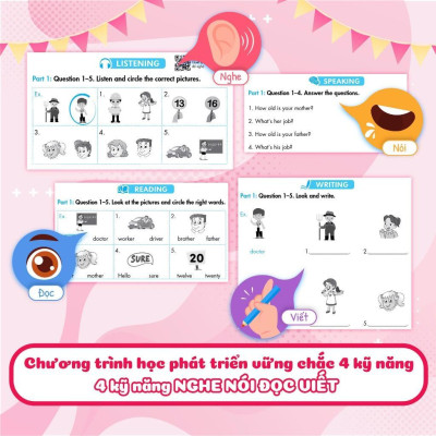 Sách - Big 4 Bộ Đề Tự Kiểm Tra 4 Kỹ Năng Nghe - Nói - Đọc - Viết Cơ Bản Và Nâng Cao Tiếng Anh Lớp 3 - Tập 2 - Megabook