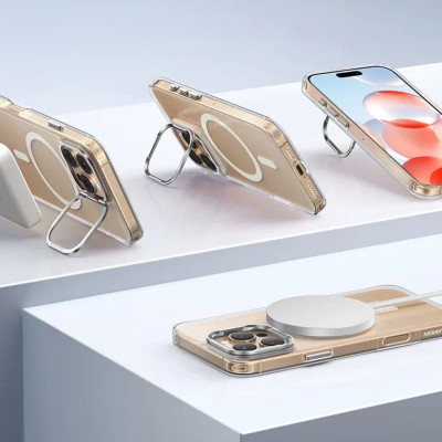 Ốp lưng trong suốt Baseus Crystal Magnetic Case with Camera Ring Stand cho iP (Hàng chính hãng)