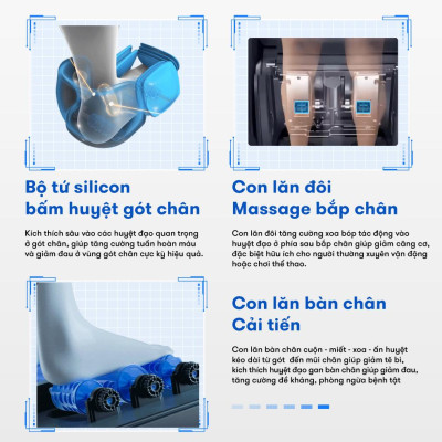 Ghế Massage ELIP O4 - Công nghệ 6E Elysium, Con Lăn Đôi Massage Bắp Chân, Massage Cổ Vai Gáy Chuyên Sâu