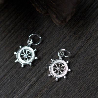 Combo 3 cái charm bạc hình bánh lái mặt treo 2 - Ngọc Quý Gemstones